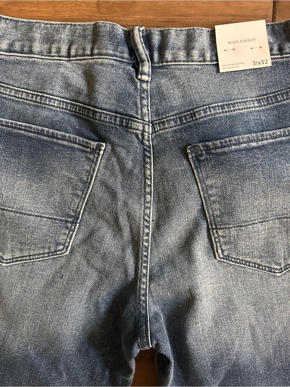 Banana Republic Men's Travel Slim Straight Jeans in Medium Blue Wash
